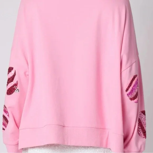 Pink Sequin Ornament Sweatshirt - Picture 4 of 5